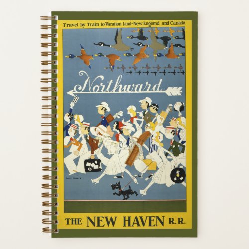 Vintage Travel Poster For The New Haven RR Notebook