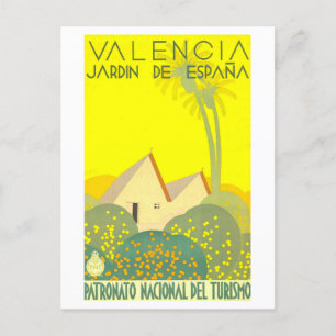 Vintage Travel Poster for Valencia, Spain, Postcard