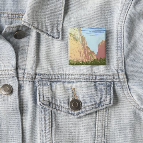 Vintage Travel Poster For Zion National Park Button