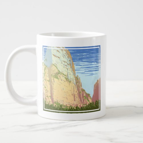 Vintage Travel Poster For Zion National Park Giant Coffee Mug