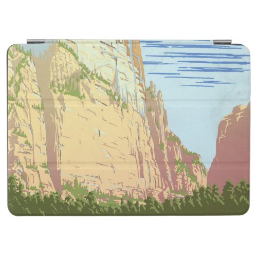 Vintage Travel Poster For Zion National Park iPad Air Cover