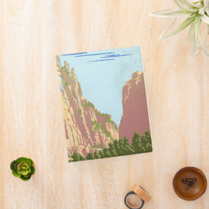 Vintage Travel Poster For Zion National Park Mini Binder