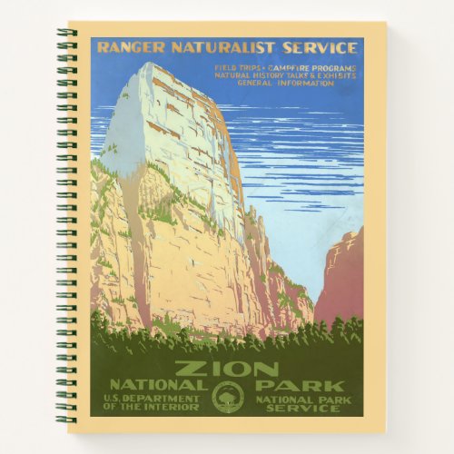 Vintage Travel Poster For Zion National Park Notebook