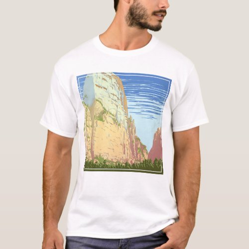 Vintage Travel Poster For Zion National Park T_Shirt