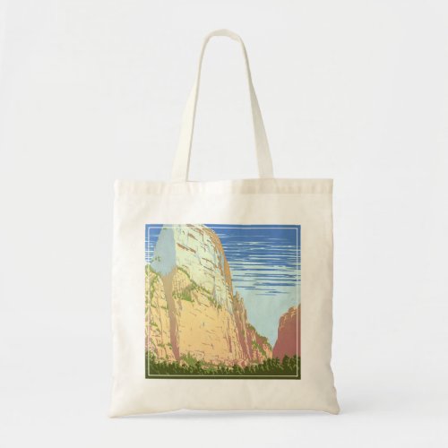 Vintage Travel Poster For Zion National Park Tote Bag