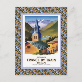 Vintage Travel Poster France By Train Postcard by Franceimages at Zazzle