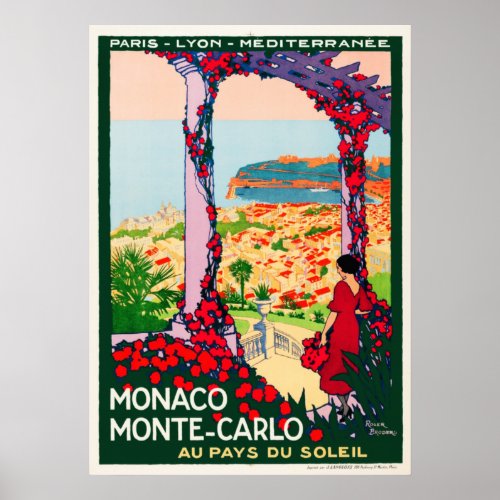 Vintage Travel Poster France _ Monaco Monte Carlo