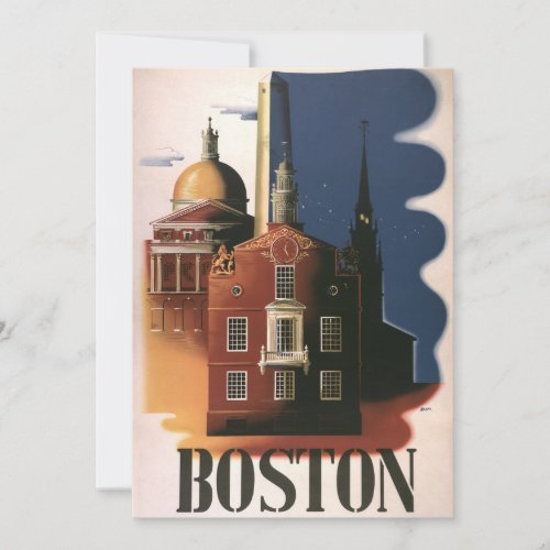 Vintage Travel Poster from Boston Massachusetts