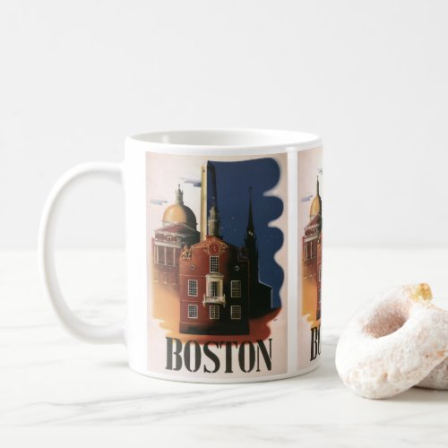 Vintage Travel Poster from Boston Massachusetts Coffee Mug