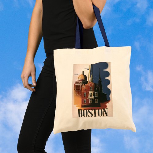 Vintage Travel Poster from Boston Massachusetts Tote Bag