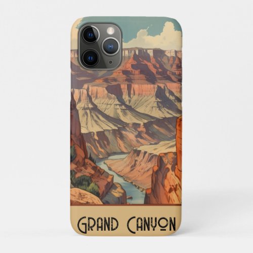 Vintage Travel Poster Grand Canyon Colorado River iPhone 11 Pro Case