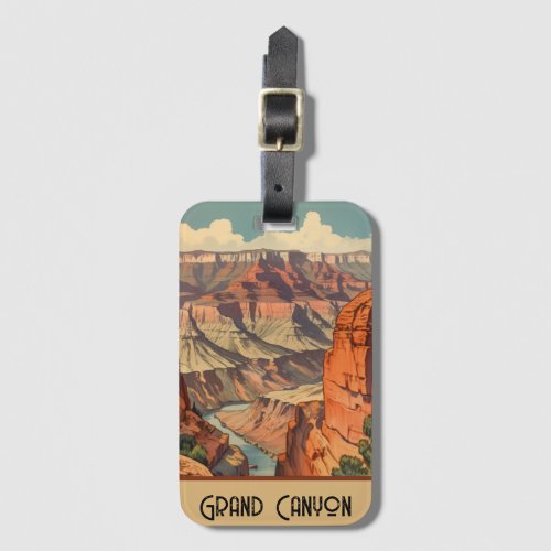 Vintage Travel Poster Grand Canyon Colorado River Luggage Tag