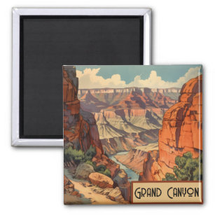 Vintage Travel Poster Grand Canyon Colorado River Magnet