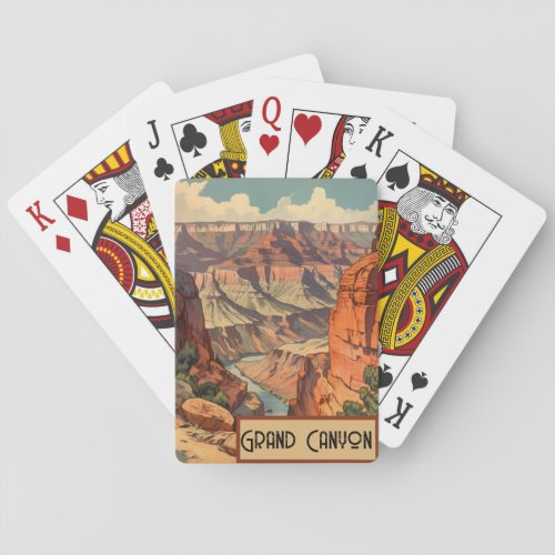 Vintage Travel Poster Grand Canyon Colorado River Playing Cards