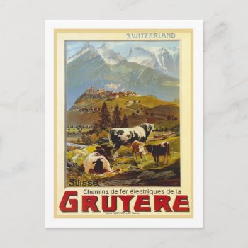 Vintage Travel Poster Gruyere Postcard by peaklander at Zazzle