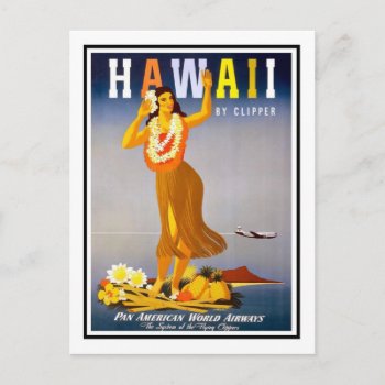 Vintage Travel Poster Hawaii Postcard by ContinentalToursist at Zazzle