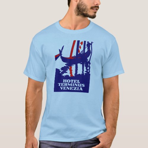 Vintage Travel Poster Hotel Terminus Venice Italy T_Shirt