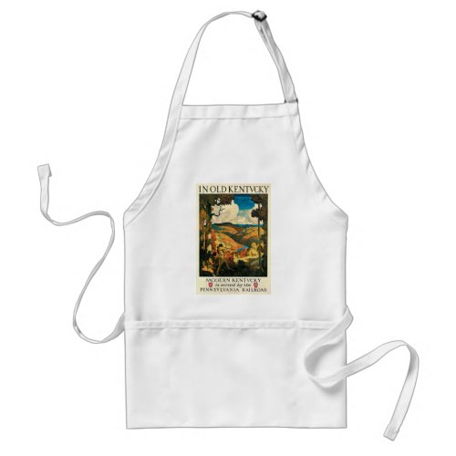 Vintage Travel Poster In Old Kentucky NC Wyeth Adult Apron