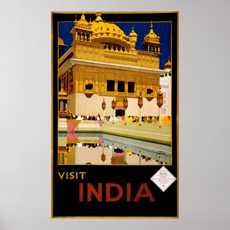 vintage travel poster india