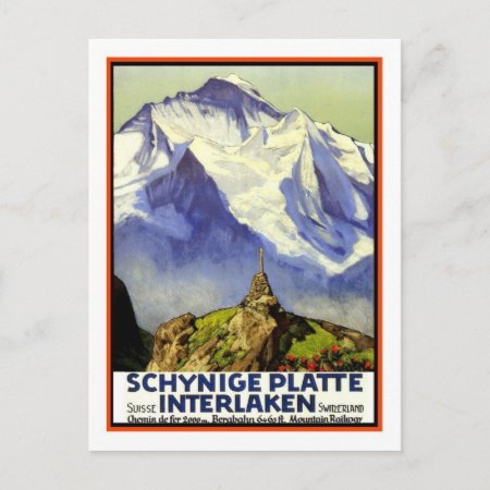 Vintage Travel Poster,interlaken Postcard