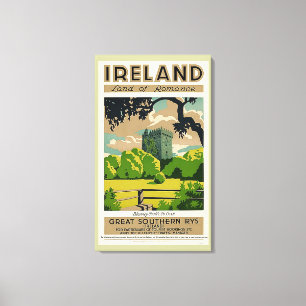 Vintage Travel Poster Ireland Blarney Castle Canvas Print