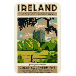 Vintage Travel Poster Ireland Blarney Castle Magnet