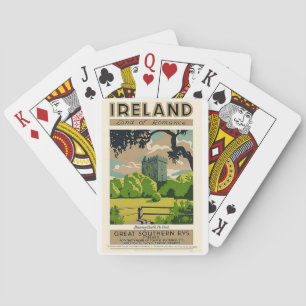 Vintage Travel Poster Ireland Blarney Castle Poker Cards