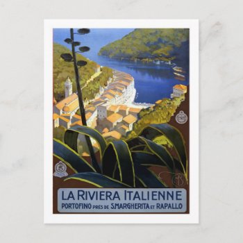 Vintage Travel Poster Italian Riviera Postcard by ContinentalToursist at Zazzle