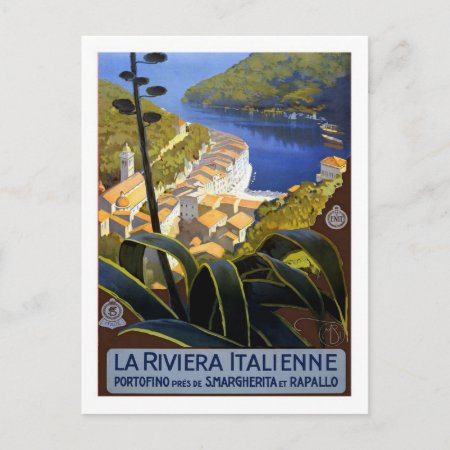 Vintage Travel Poster,italian Riviera Postcard