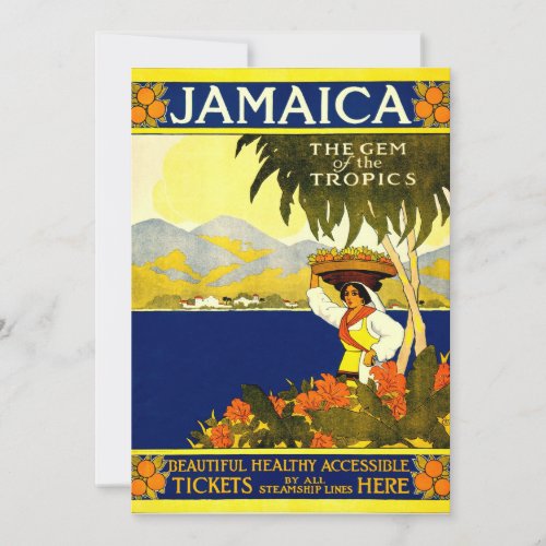 Vintage Travel Poster Jamaica Invitation