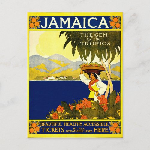 Vintage Travel Poster Jamaica Postcard