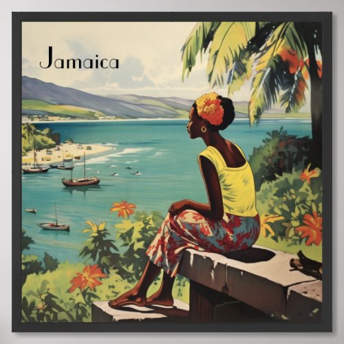 Vintage Travel Poster Jamaican woman 