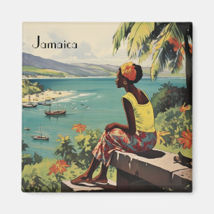 Vintage Travel Poster Jamaican woman Magnet