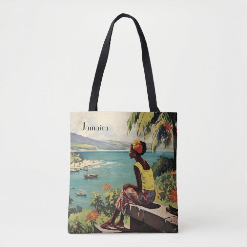 Vintage Travel Poster Jamaican woman  Tote Bag