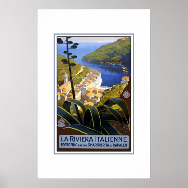 Vintage Travel Poster La Rivera Italienne (Front)
