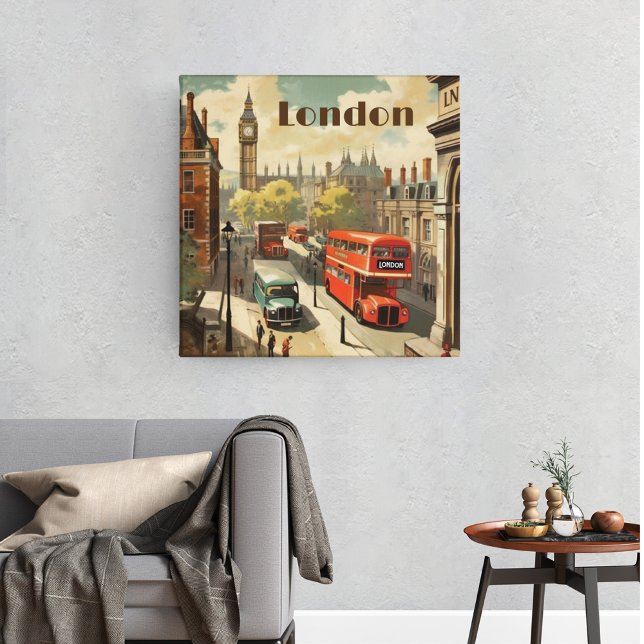 Vintage Travel Poster London City Center Canvas Print (Creator Uploaded)