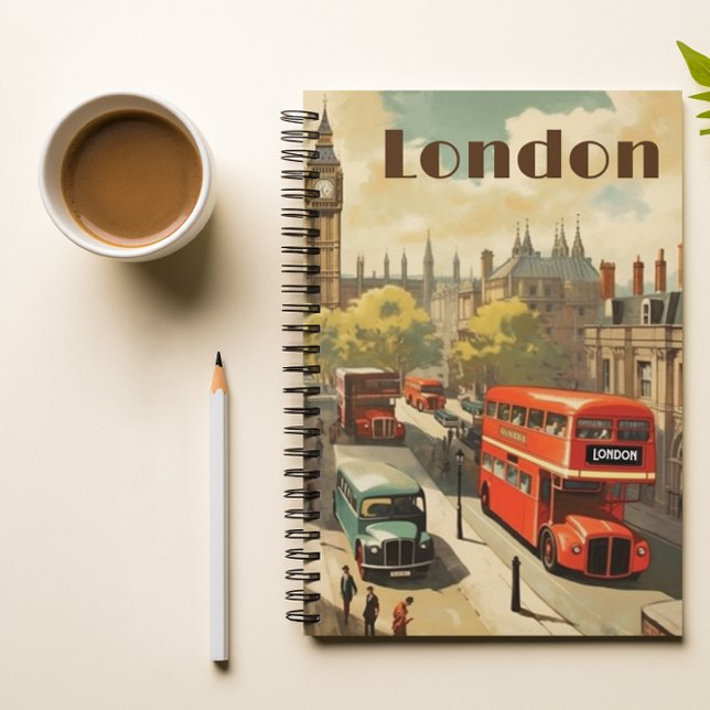 Vintage Travel Poster London City Center Notebook (Creator Uploaded)