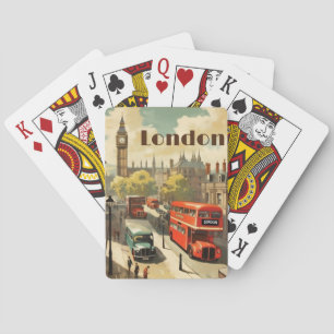 Vintage Travel Poster London City Center Poker Cards