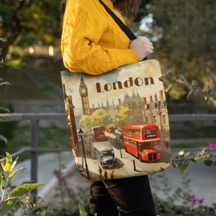 Vintage Travel Poster London City Center Tote Bag