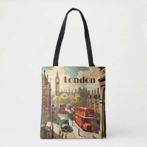 Vintage Travel Poster London City Center Tote Bag