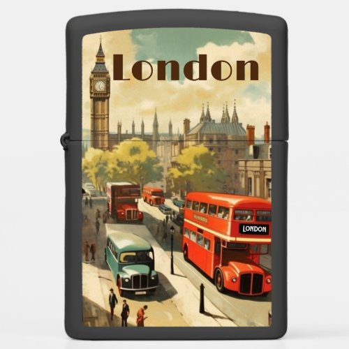 Vintage Travel Poster London City Center Zippo Lighter