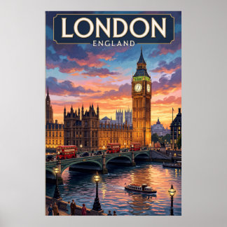 Vintage Travel Poster London Wall Art