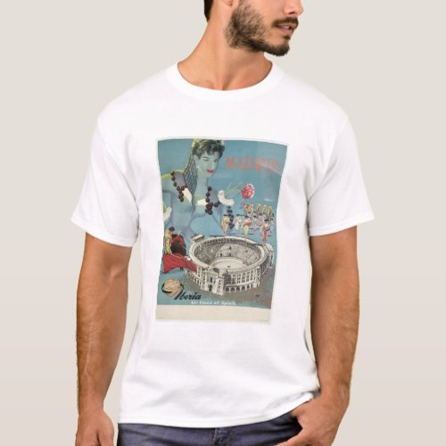 Vintage Travel Poster Madrid Spain T_Shirt