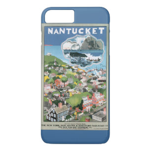 Vintage Travel Poster, Map of Nantucket Island, MA iPhone 8 Plus/7 Plus Case