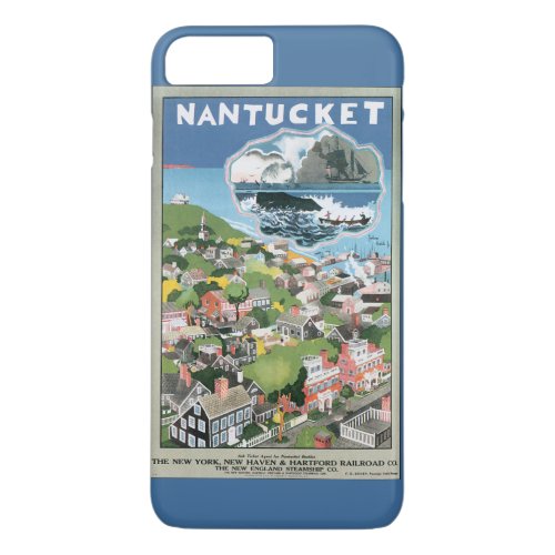 Vintage Travel Poster Map of Nantucket Island MA iPhone 8 Plus7 Plus Case