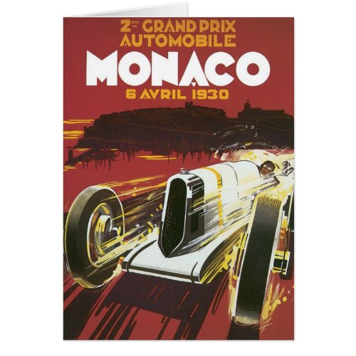Vintage Travel Poster Monaco Grand Prix Auto Race