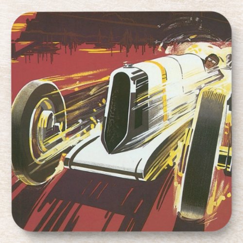 Vintage Travel Poster Monaco Grand Prix Auto Race Coaster