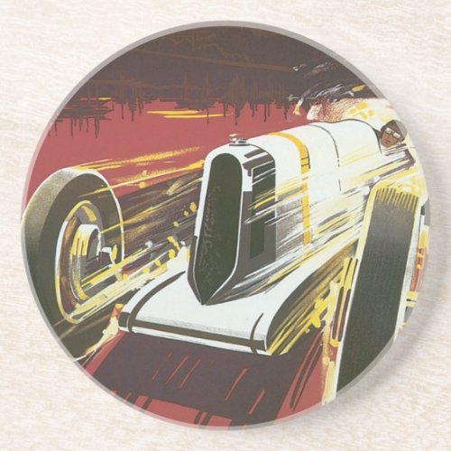 Vintage Travel Poster Monaco Grand Prix Auto Race Coaster