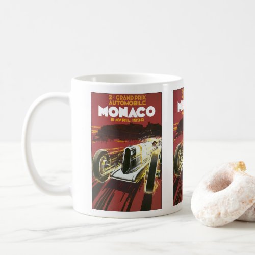 Vintage Travel Poster Monaco Grand Prix Auto Race Coffee Mug