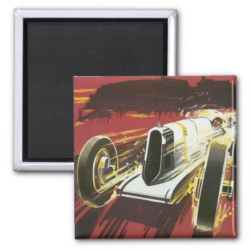 Vintage Travel Poster Monaco Grand Prix Auto Race Magnet